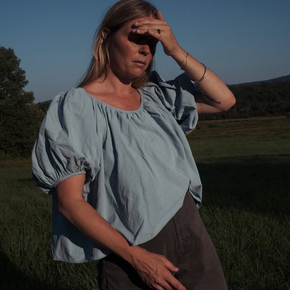 Rudy Jude Gather Blouse Sky